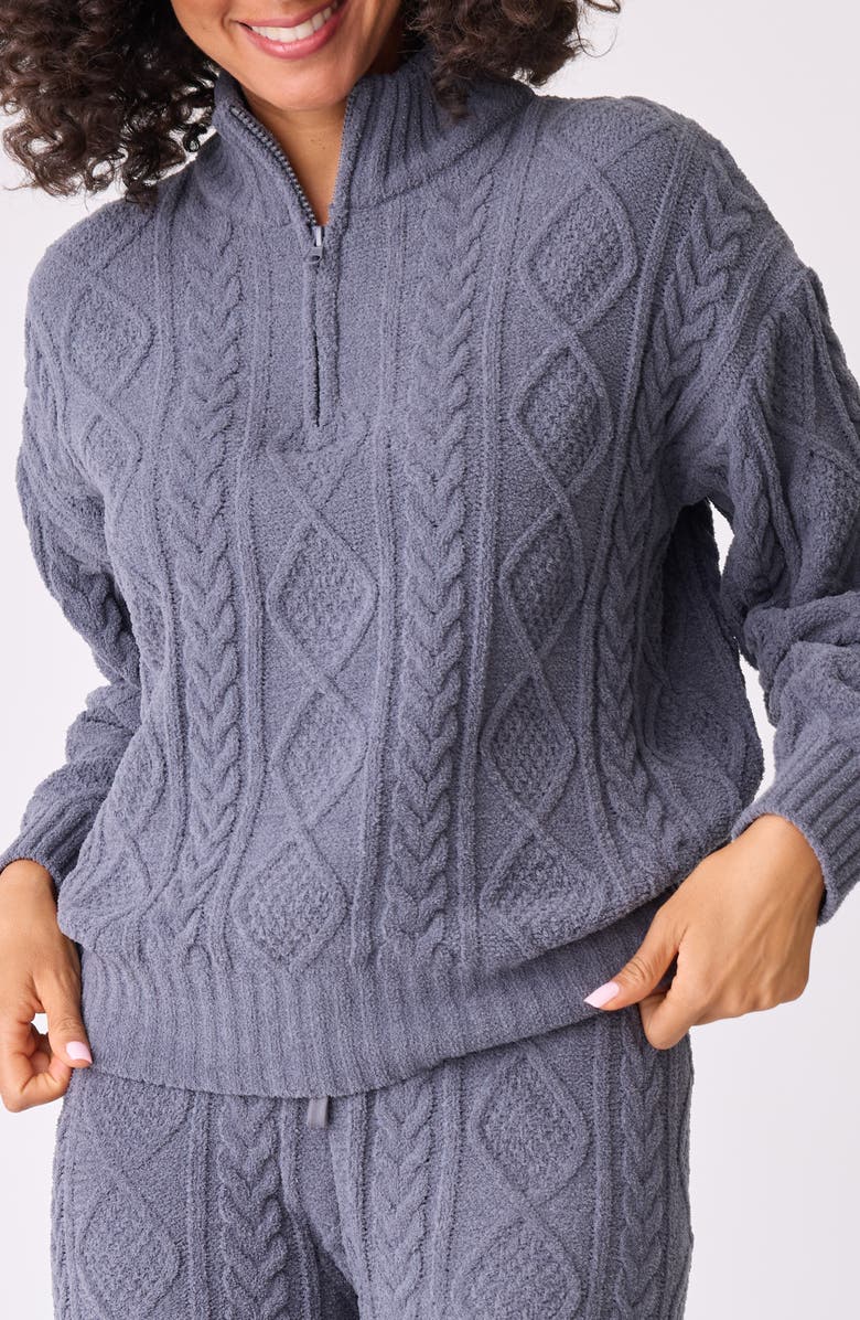 PJ Salvage Cable Stitch Half Zip Sweater, Main, color, 