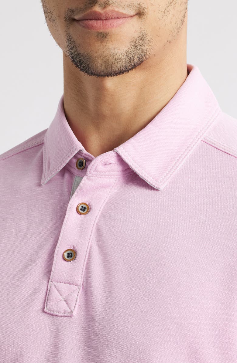 Johnston & Murphy Vintage Slub Jersey Polo, Alternate, color, Hot Pink