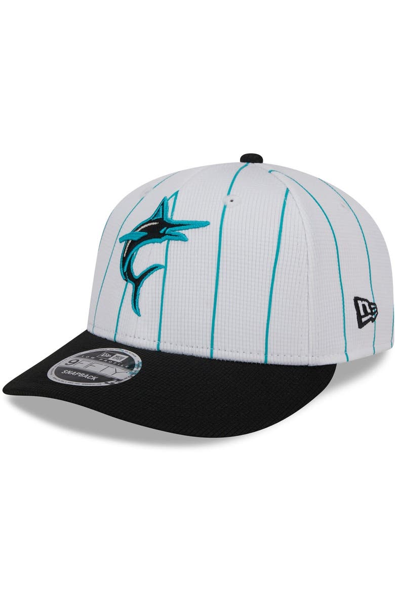 New Era Men's New Era  White Miami Marlins 2024 Batting Practice Low Profile 9FIFTY Snapback Hat, Main, color, 