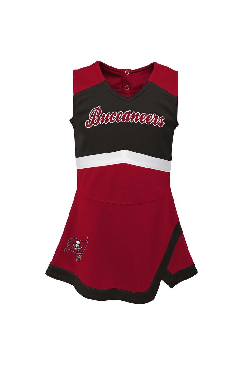 Girls Infant Red Tampa Bay Buccaneers Cheer Captain Jumper Dress, Alternate, color, Red