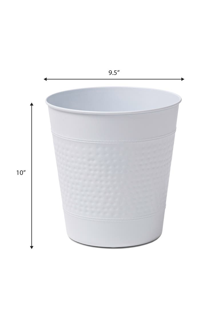 Riley Modern Classic Hammered Steel Accent 2 Gal Waste Bin, Alternate, color, Matte White