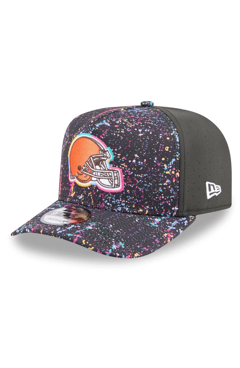 New Era Men's New Era  Black Cleveland Browns 2025 NFL Crucial Catch A-Frame 9FIFTY Snapback Hat, Alternate, color, Black