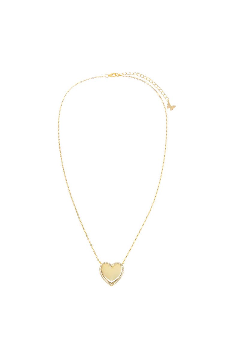 BY ADINA EDEN Pave Outlined Heart Necklace, Alternate, color,