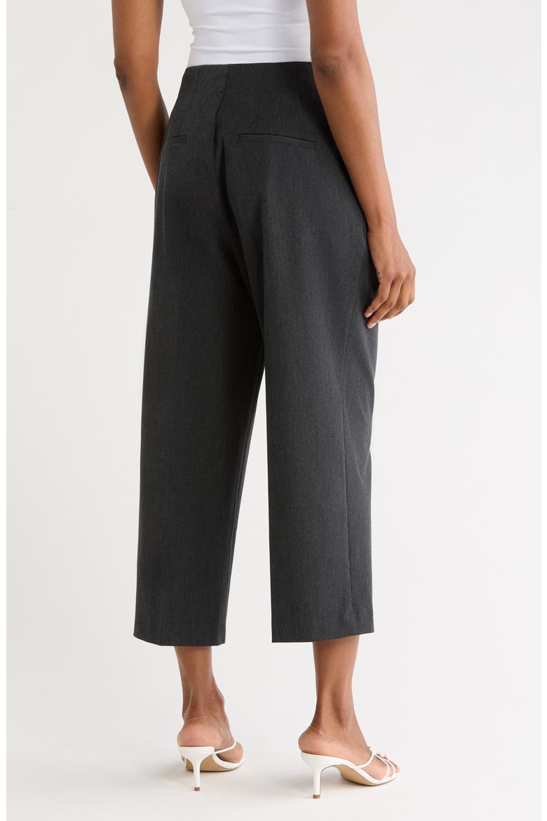 Essential Suiting Pleated Crop Pants, Alternate, color, DARK HEATHER GRAY