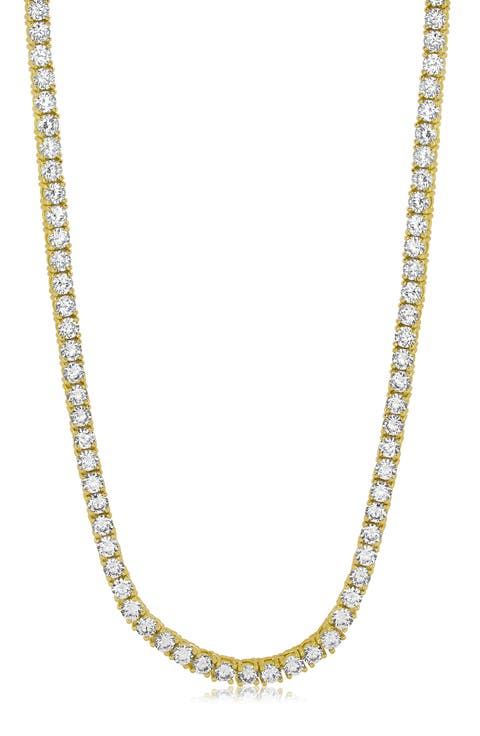 Round Cubic Zirconia Tennis Necklace