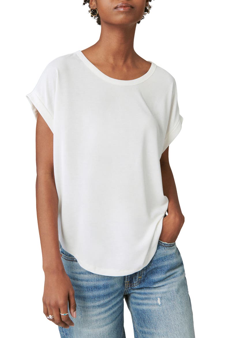 Sandwash Dolman T-Shirt, Main, color, BRIGHT WHITE
