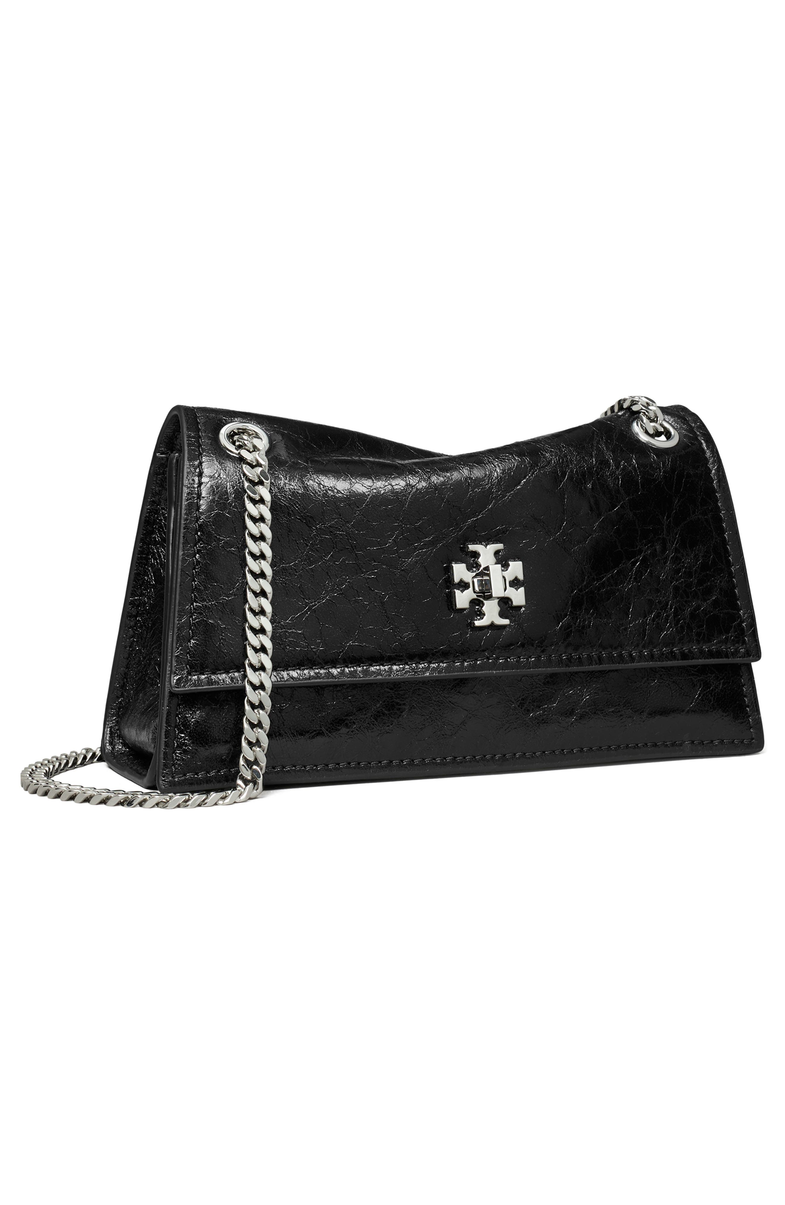 Tory Burch Kira Turnlock Mini Convertible Shoulder Bag, Alternate, color, Black