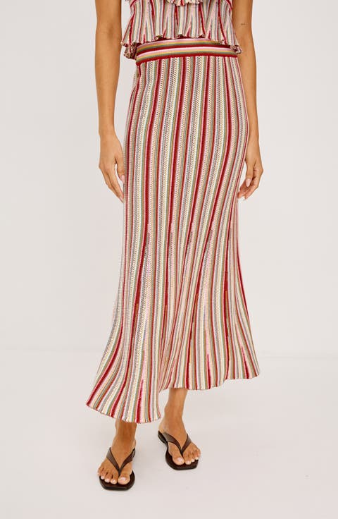 Nari Stripe Cotton Knit Skirt