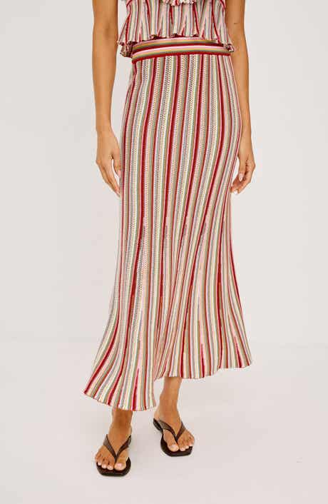 Nari Stripe Cotton Knit Skirt