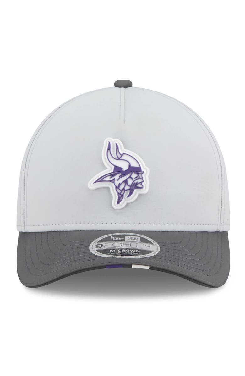 New Era Men's New Era  Gray/Graphite Minnesota Vikings 2025 NFL Training Camp A-Frame 9FORTY Adjustable Hat, Alternate, color, 