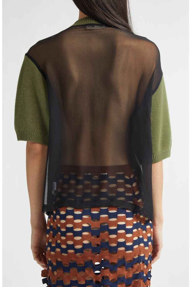 Viola Mixed Media Sweater, Alternate, color, OLIVE