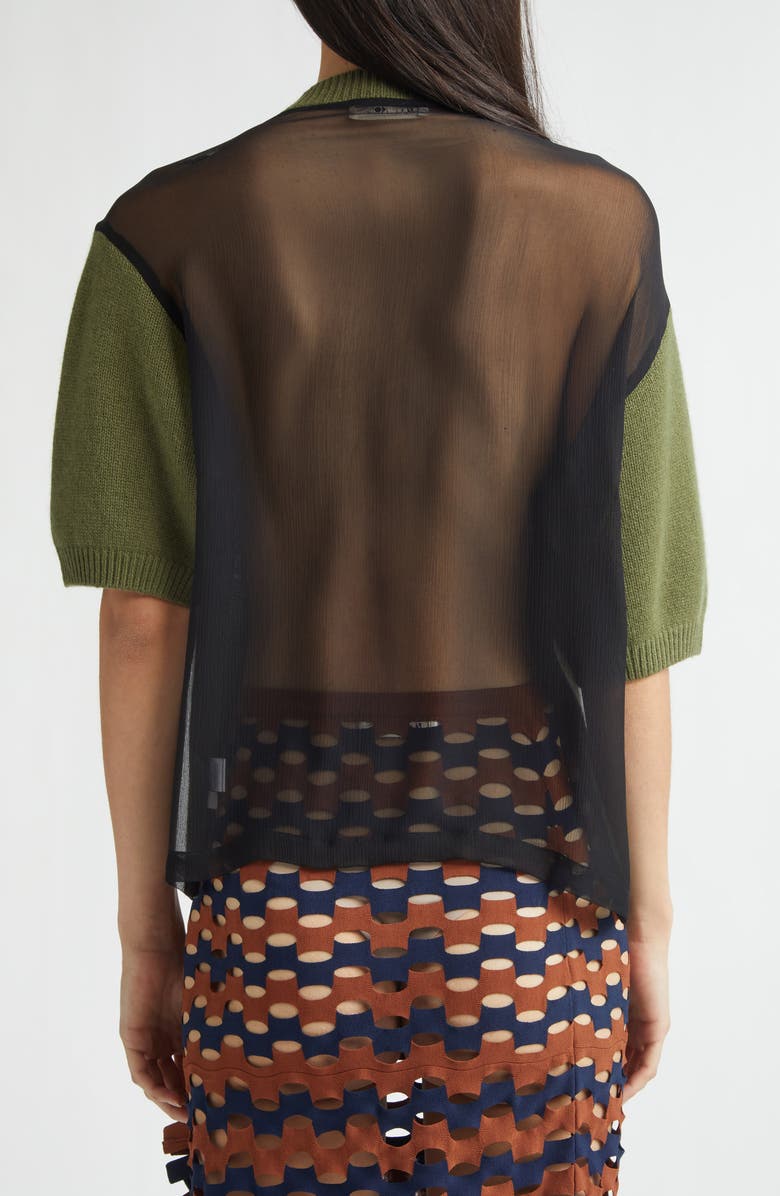 ZANKOV Viola Mixed Media Sweater, Alternate, color, Olive