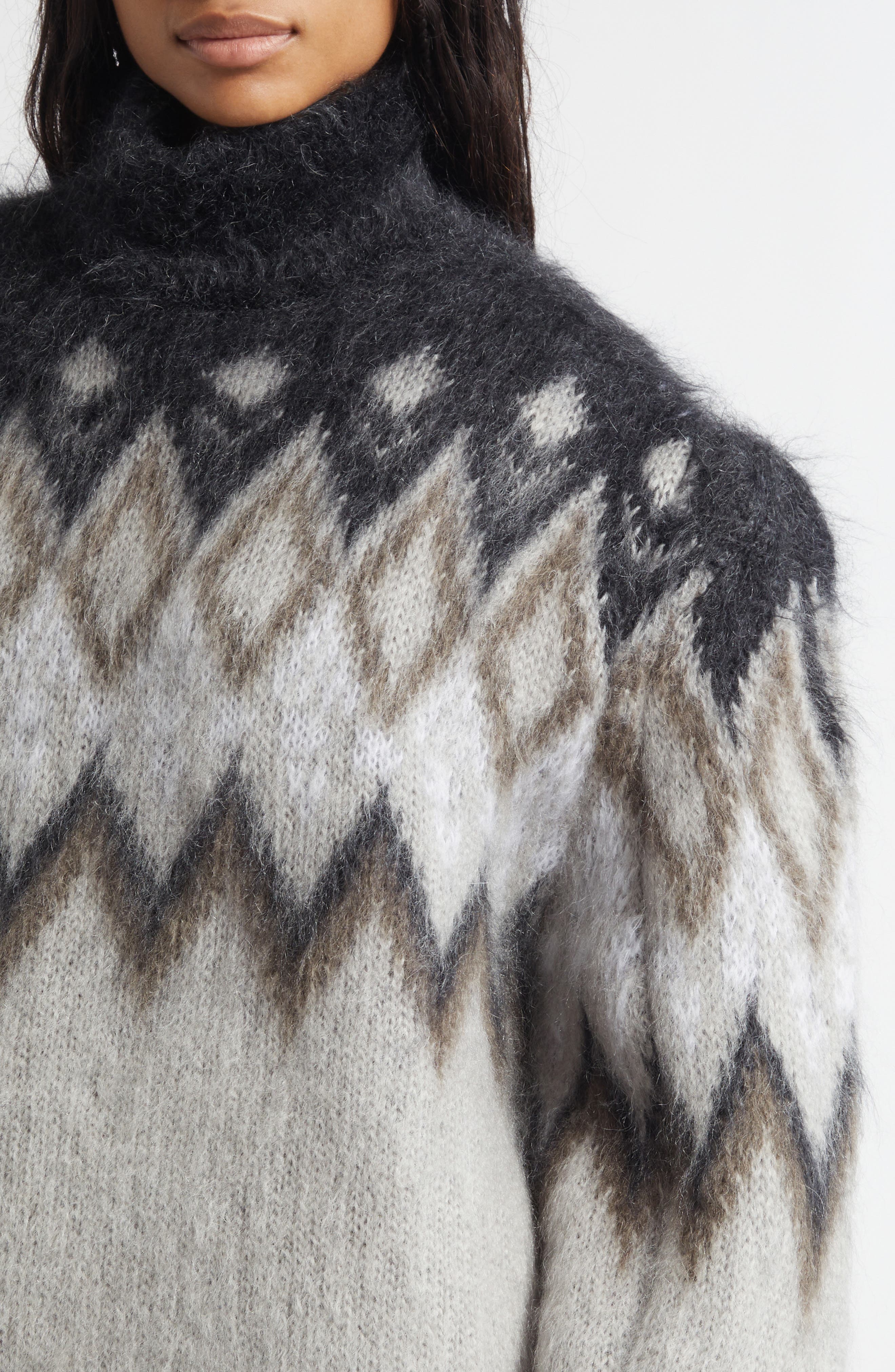 Acne Studios Kissick Fair Isle Padded Mohair & Wool Blend