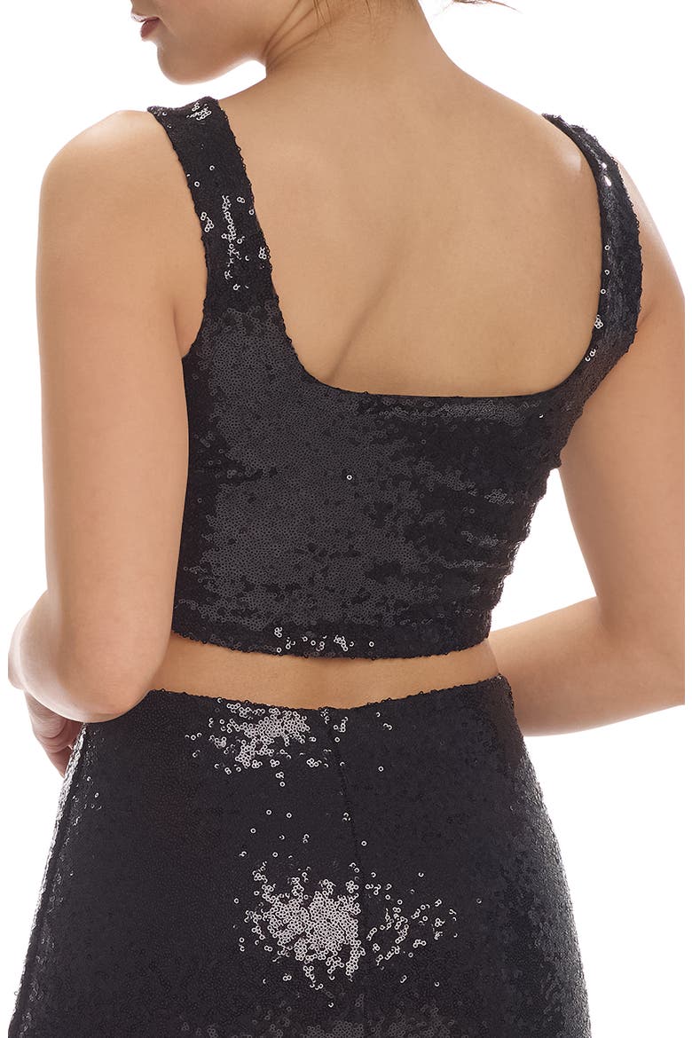Sequin Crop Top, Alternate, color, BLACK