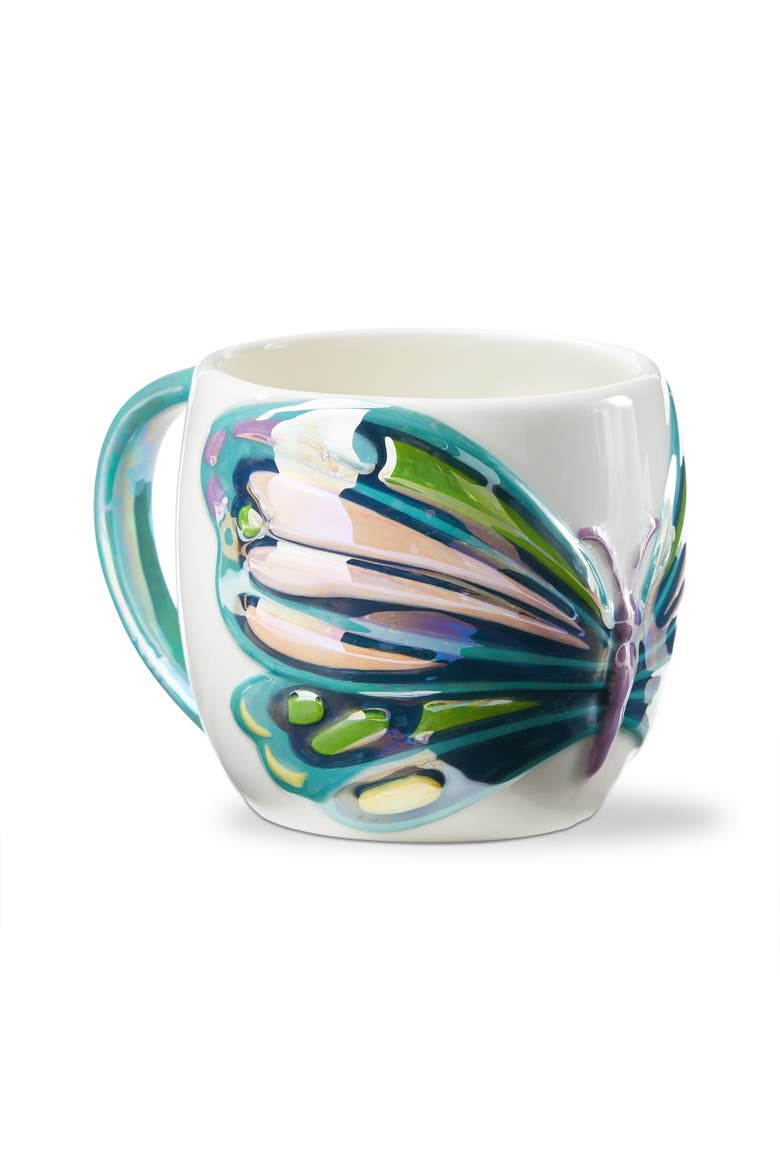 Everyday Butterfly Earthenware Mug Multi 17 oz 4.03x4.03x3.78 in, Alternate, color, Multicolored