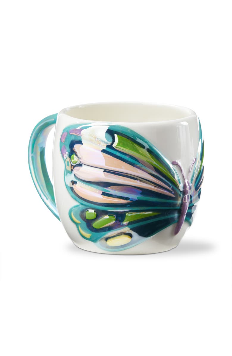 tag Everyday Butterfly Earthenware Mug Multi 17 oz 4.03x4.03x3.78 in, Alternate, color, Multicolored
