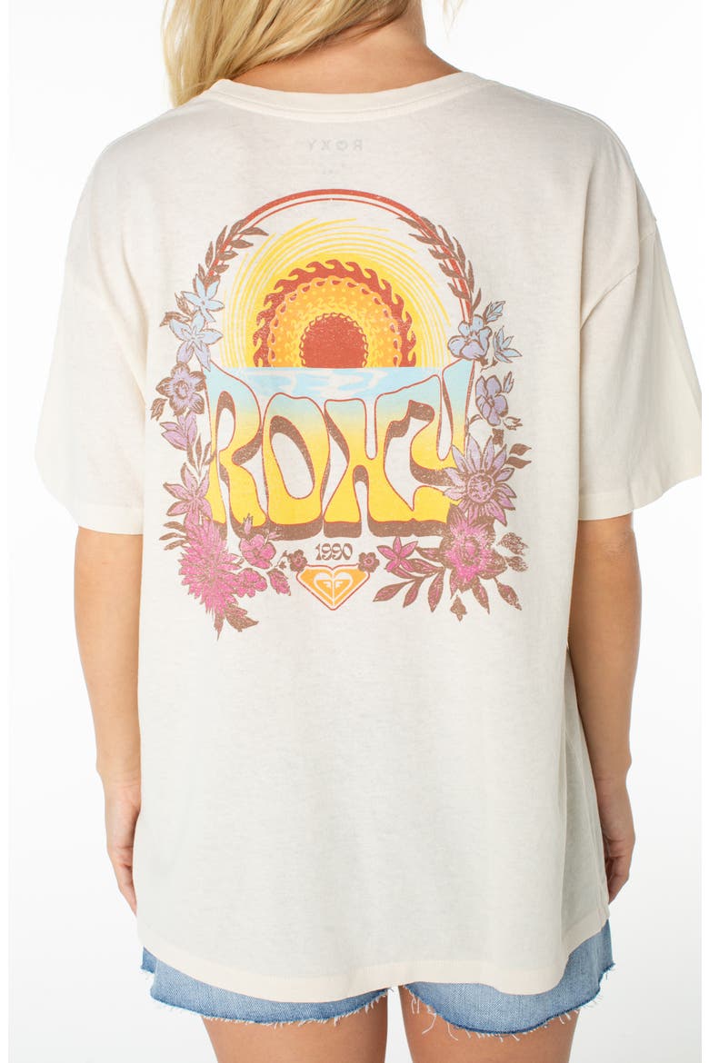 Sunset Oversize Cotton Graphic T-Shirt, Alternate, color, CLOUD DANCER