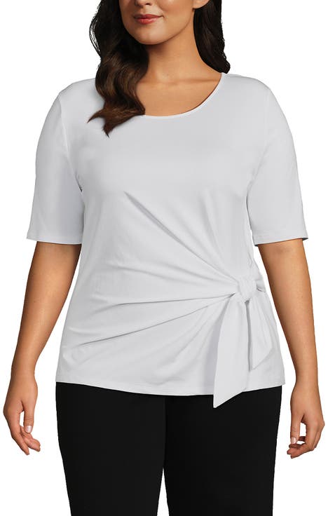 Lightweight Jersey Tie Front Top