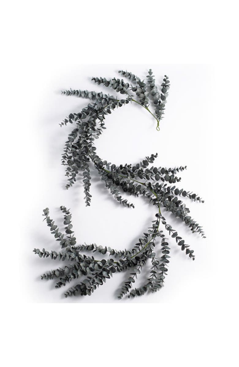 Darby Creek Trading Midnight Eucalyptus Fall Halloween Table Runner Mantel Garland, Main, color, Black