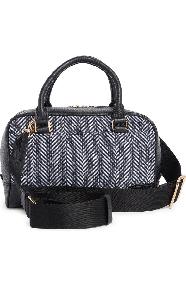 Cole Haan Beverly Small Satchel Bag, Alternate, color, Herringbone Tweed/ Black