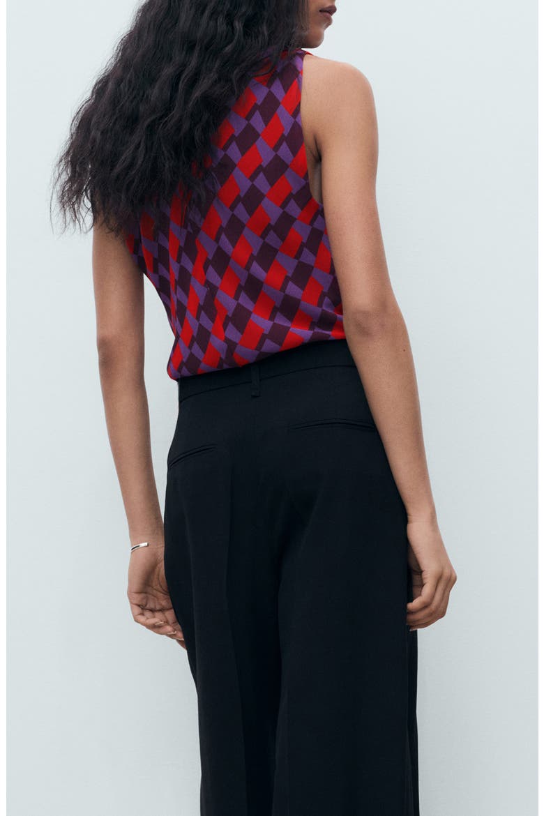 Geo Print Cowl Neck Sleeveless Top, Alternate, color, VIOLET