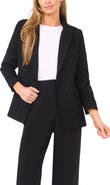 Halogen® Scribble Print Scrunch Sleeve Blazer