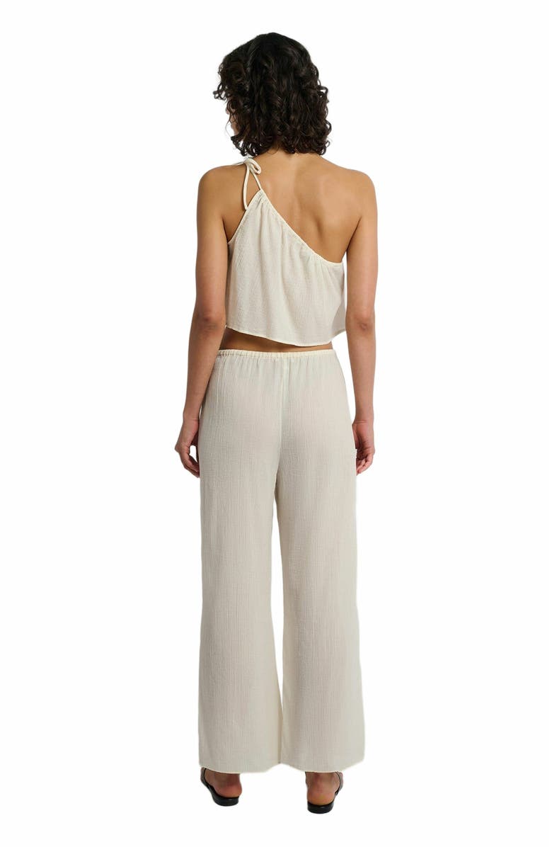 Onia Crinkle Gauze Drawstring Pant, Alternate, color, Egret