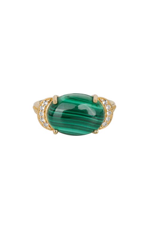 Ys Gems Malachite Ring In Green