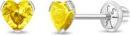 In Season Jewelry 14k Tiny Cubic Zirconia Heart Earrings
