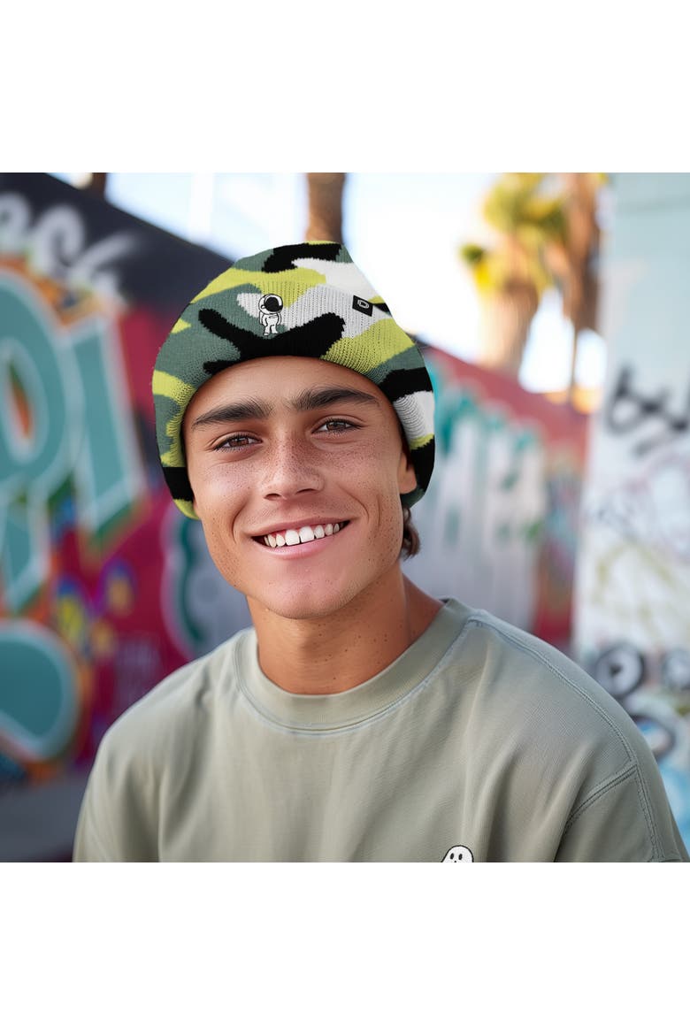 Astronaut Beanie, Alternate, color, Green Camo