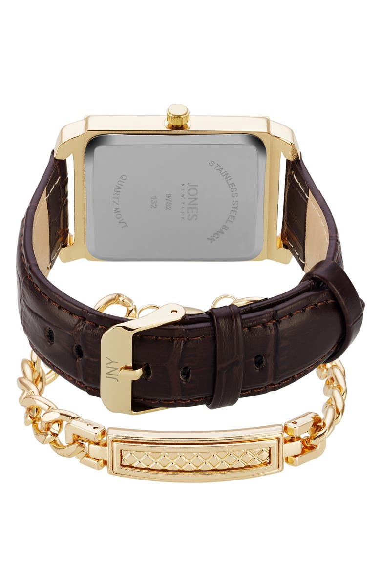 Jones New York Diamond Accent Three-Hand Quartz Watch & ID Bracelet Set, Alternate, color,