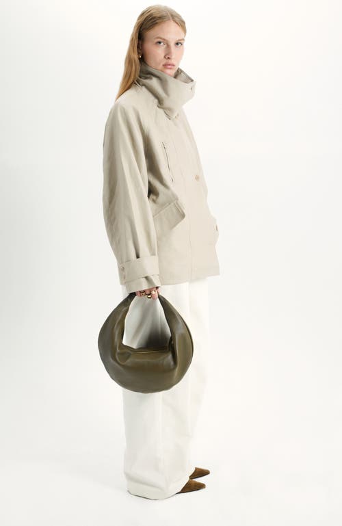 Hyer Goods Leather Convertible Hobo Crescent Ring Bag In Green