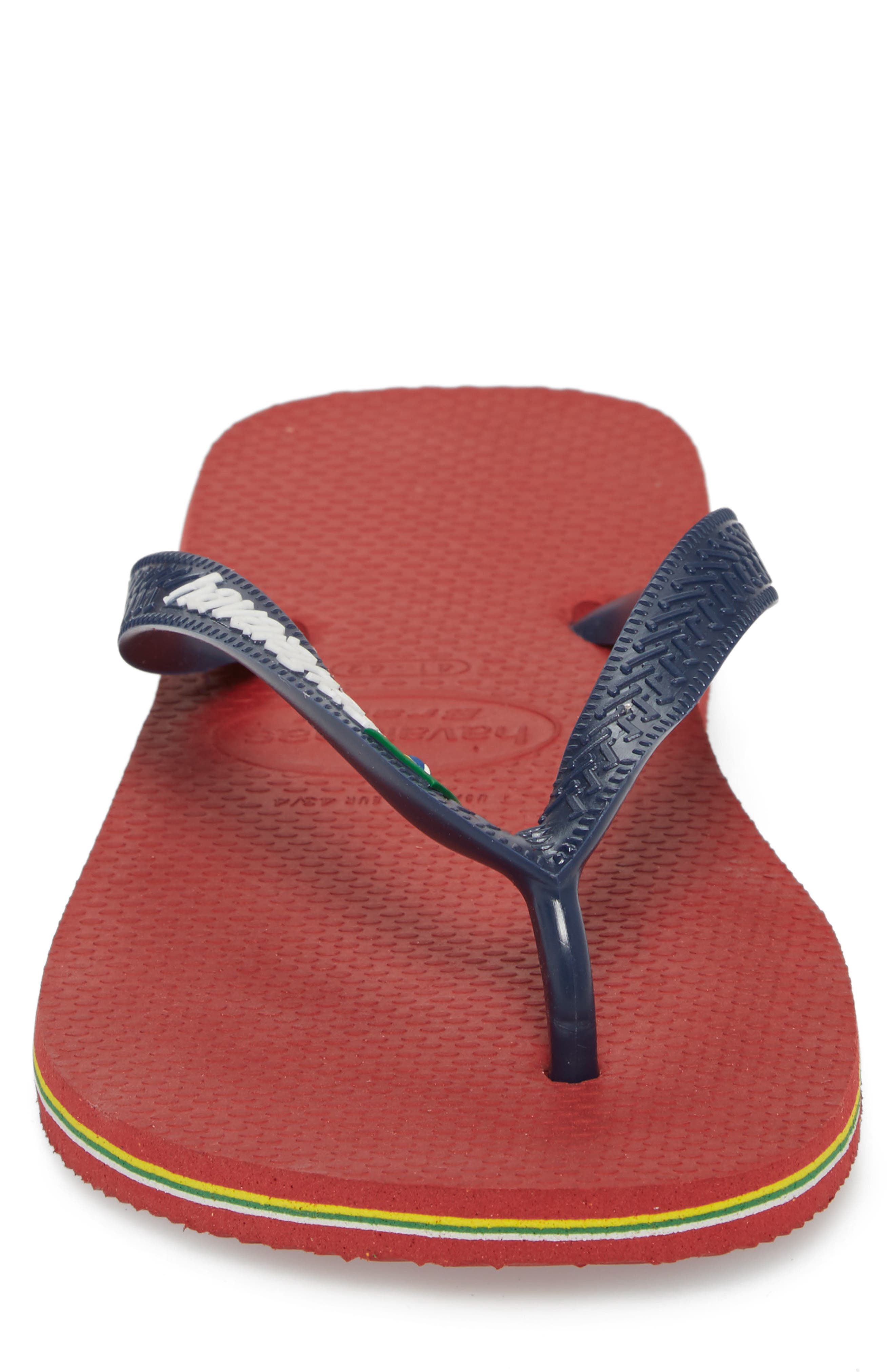 Brazil Logo Flip Flop, Alternate, color, RED