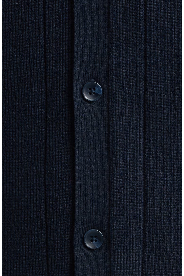 Cotton & Cashmere Short Sleeve Cardigan, Alternate, color, NAVY NIGHT MARL