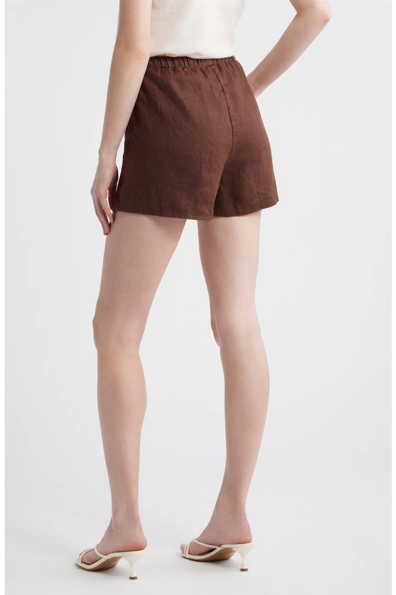 Jenner Linen Drawstring Shorts, Alternate, color, ESPRESSO