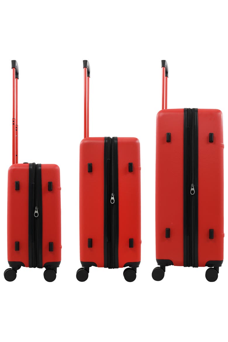 Molded U 3-Piece Hardside Spinner Luggage Set 22", 26.5" & 30.5" Expandable Suitcases, Alternate, color, RED