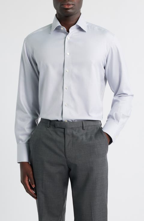 Royal Twill Modern Fit Solid Non-Iron Cotton Dress Shirt