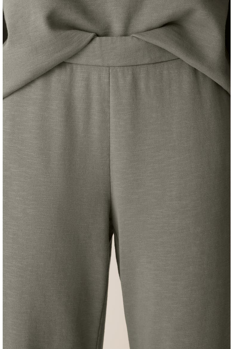 Wide Leg Organic Cotton Terry Pants, Alternate, color, BAYLEAF