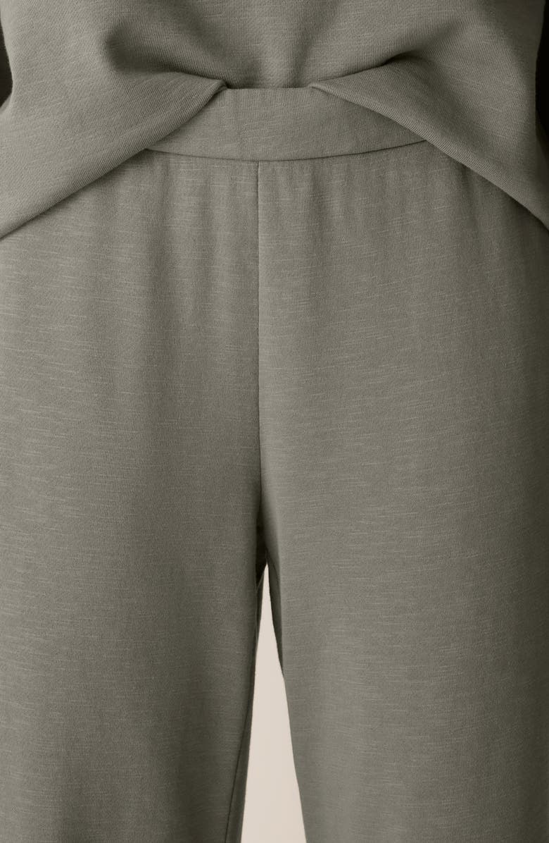 Eileen Fisher Wide Leg Organic Cotton Terry Pants, Alternate, color, Bayleaf