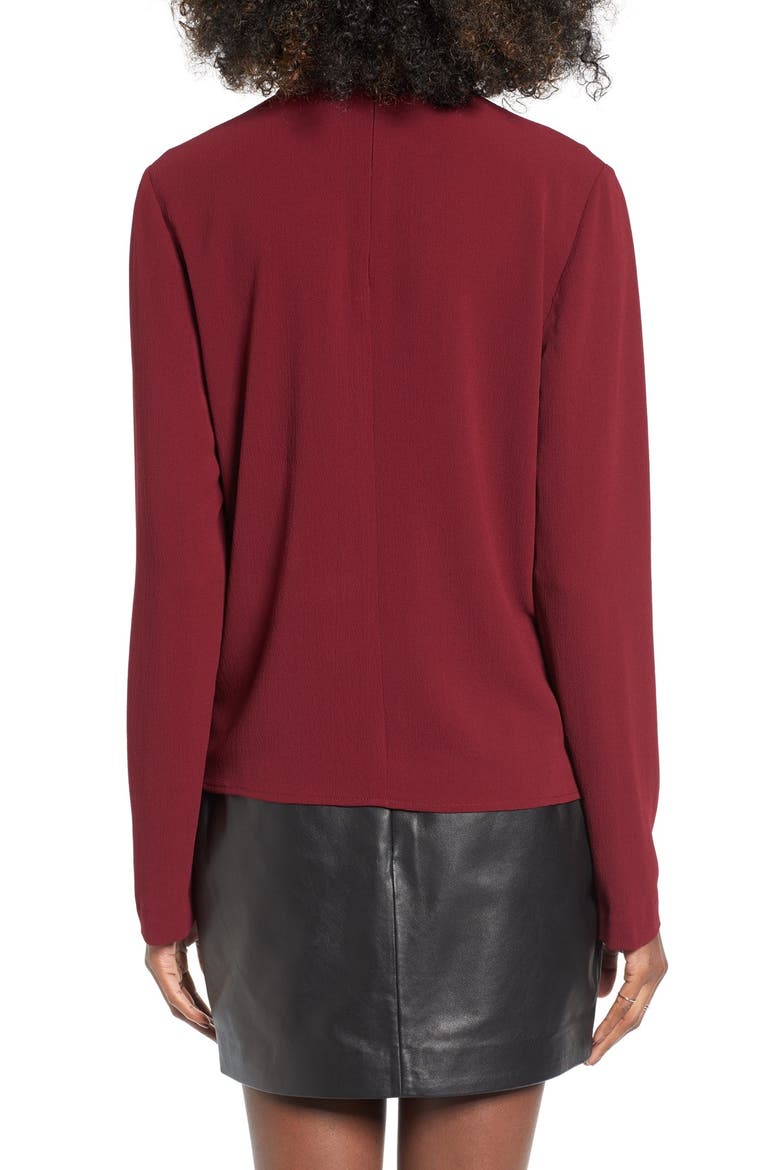 'Take Me Away' Wrap Blouse, Alternate, color, MERLOT