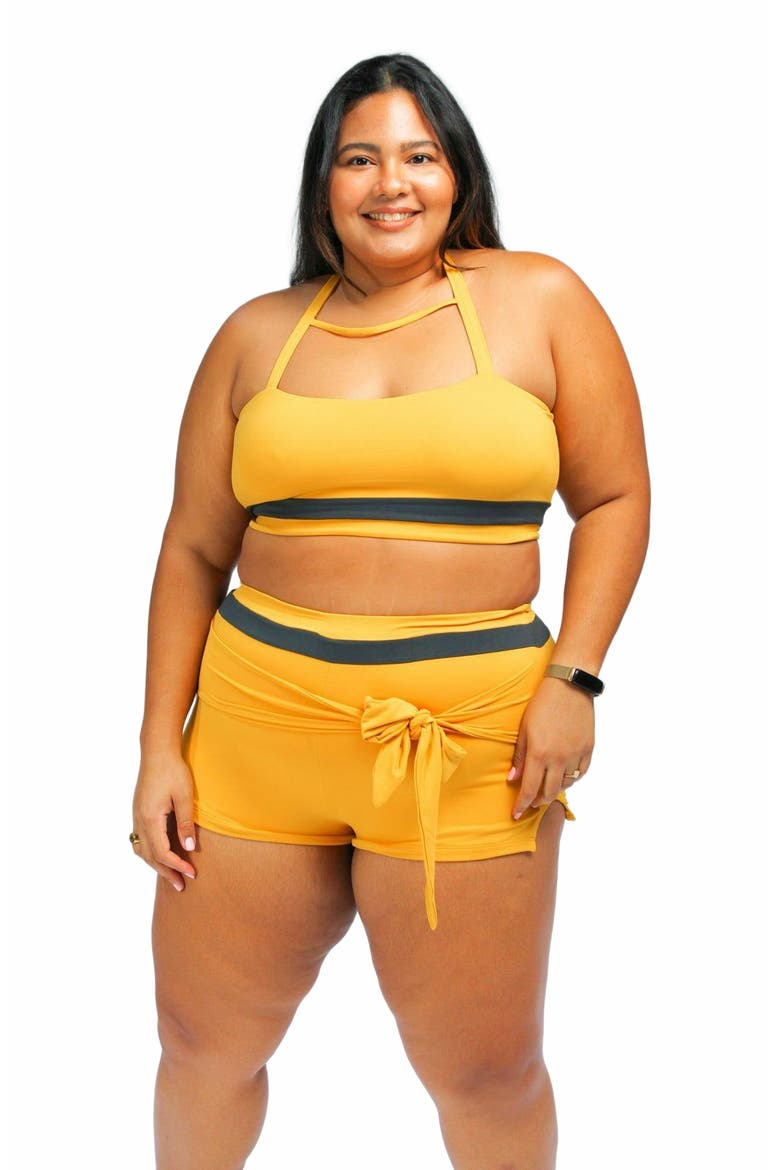 Moe Halter Bikini Top, Main, color, Mustard Yellow