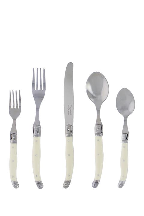 20-Piece Laguiole Faux Ivory Flatware Set