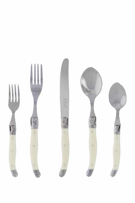 FRENCH HOME 20-Piece Laguiole Faux Ivory Flatware Set