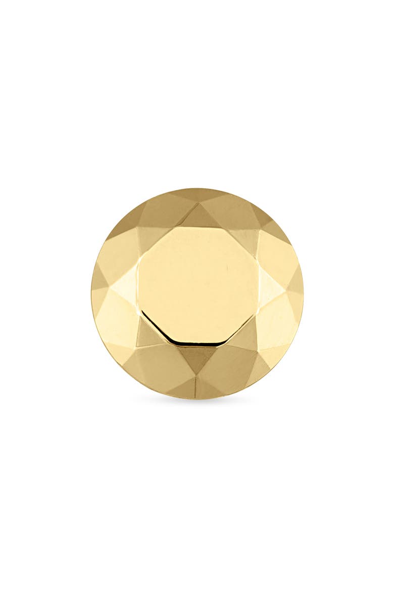 Faceted Round Single Threaded Stud Earring, Main, color, YELLOW GOLD
