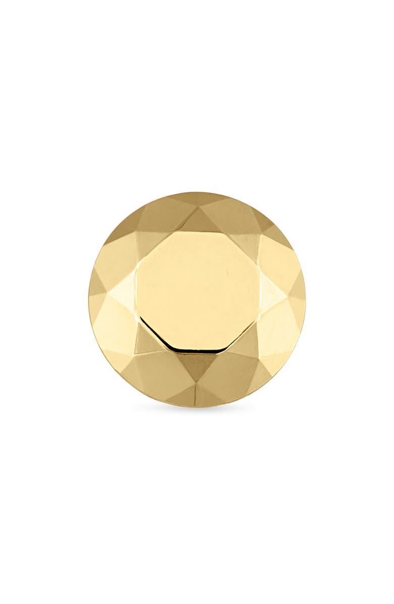 MARIA TASH Faceted Round Single Threaded Stud Earring, Main, color, Yellow Gold