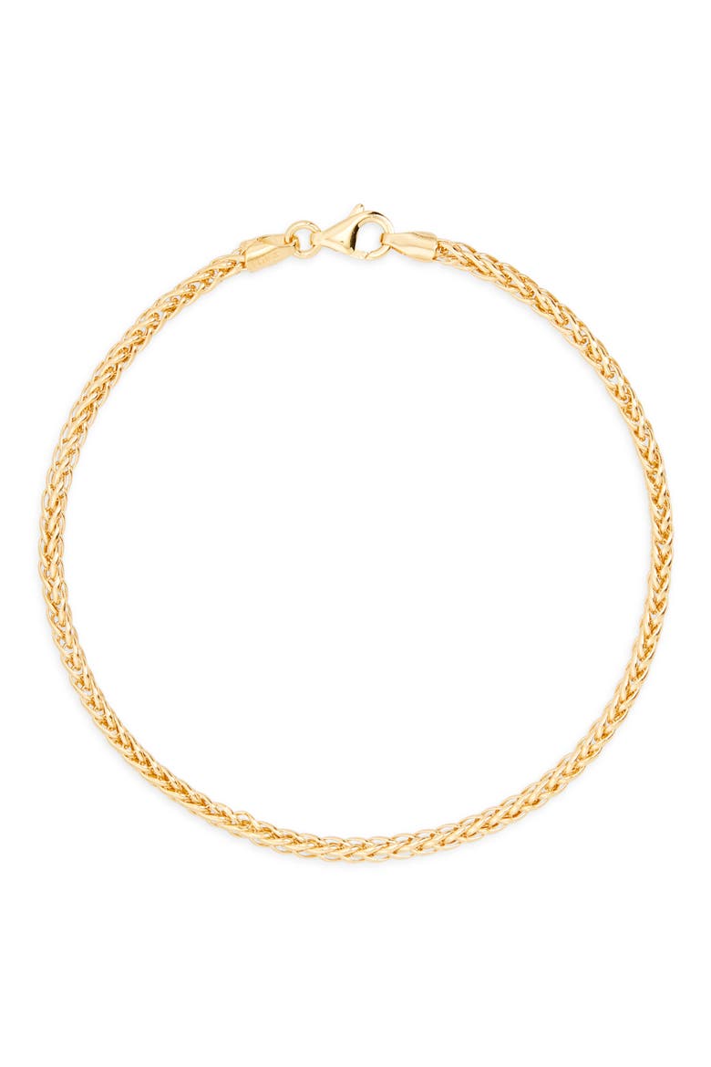 14K Yellow Gold Wheat Chain Bracelet, Main, color, 14K YELLOW GOLD