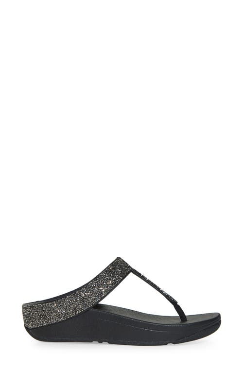 Fitflop Fino Quartz Wedge Flip Flop In Black