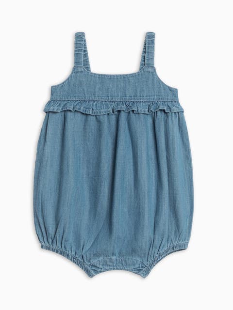 Organic Gemma Chambray Bubble Romper (Baby)