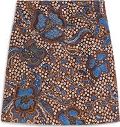 Weekend Max Mara Fungo Paisley Floral Stretch Cotton Miniskirt
