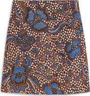 Weekend Max Mara Fungo Paisley Floral Stretch Cotton Miniskirt